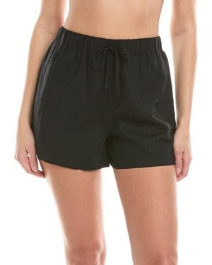 Onia Air Elastic Drawstring Linen-Blend Short - Black