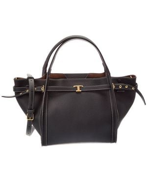 Tod's Logo Small Leather Tote - Black