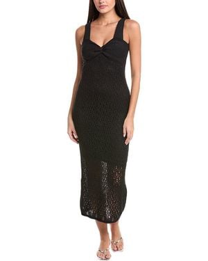 Surf Gypsy Crochet Twist Front Maxi Dress - Black