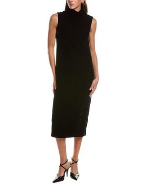 Theory Velvet Funnel Neck Midi Dress - Black