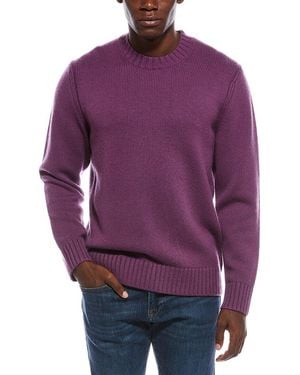 Vince Relaxed Wool & Cashmere-Blend Crewneck Sweater - Purple