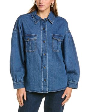 French Connection Penelope Denim Puff Sleeve Shacket - Blue