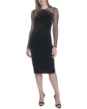 Vince Camuto Solid Long Sleeve Mini Dress - Black
