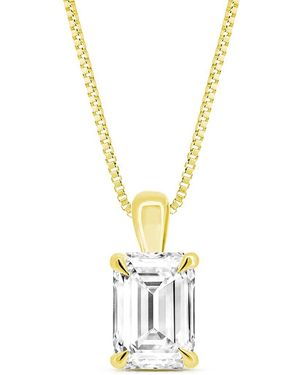 Amairah 14K 5.00 Ct. Tw. Lab-Grown Diamond Solitaire Pendant Necklace - Metallic