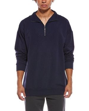 Hanro French Terry 1/4-zip Sweatshirt - Blue