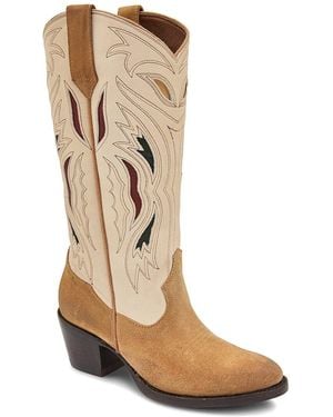 Frye Shelby Deco Stitch Leather Boot - Natural