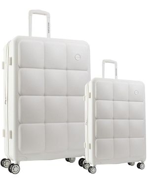 Joan & David Max Studio The Square Embossed Abs 2pc Hard-sided Luggage Set - Gray