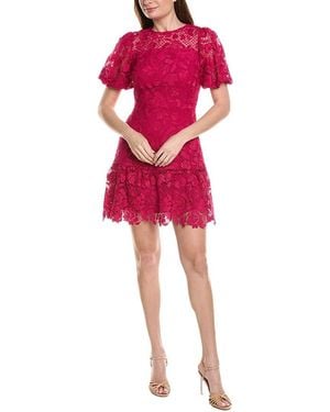 MILLY Yasmin Rose Mosaic Mini Dress - Red