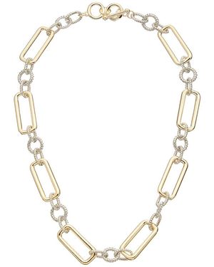 Juvell 18k Two-tone Plated Twisted Cable Necklace - Metallic