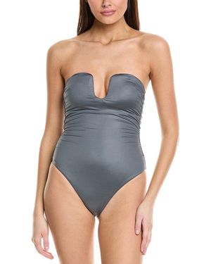 MILLY Ragatta Ruched One-Piece - Blue