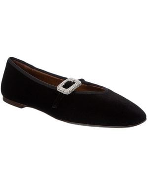 Giuseppe Zanotti Amanda Velvet Mary Jane Flat - Black