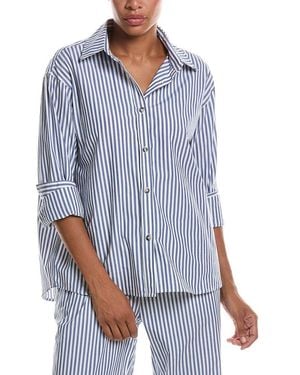 PERFECTWHITETEE James Poplin Button-up Shirt - Blue