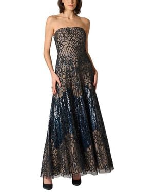 Aidan Mattox Fully Beaded Long Dress - Black