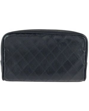 CHANEL Bicolor Cosmetic Pouch (authentic Pre-loved) - Black