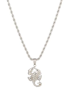 Eye Candy LA Titanium Scorpion Pendant Necklace - Metallic