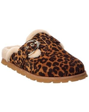 Stuart Weitzman Chrystie Suede & Shearling Mule - Brown