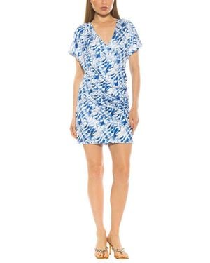 Alexia Admor Fione Draped V-Neck Mini Dress - Blue