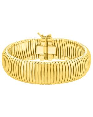 Italian Gold Over Silver 14K Tubogas Bracelet - Metallic