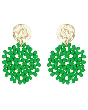 Eye Candy LA Nicole Seed Bead Drop Earrings - Green