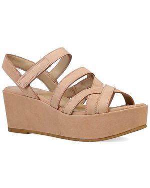 Eileen Fisher Mazy Leather Wedge Sandal - Pink