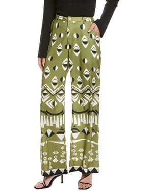 Gracia Geometric Print Wide Leg Pyjama Pant - Green