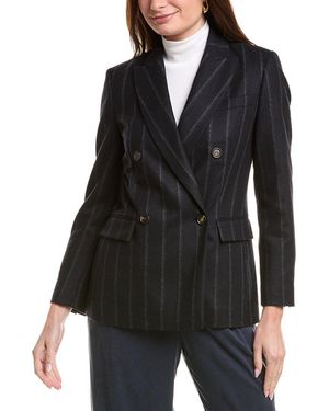 Brunello Cucinelli Wool & Silk-blend Blazer - Black