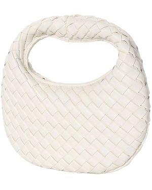 Tiffany & Fred Paris Hand-Woven Leather Mini Hobo Bag - White