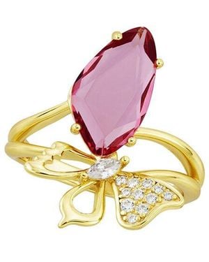 Savvy Cie 14K Plated Cz Statement Ring - Pink
