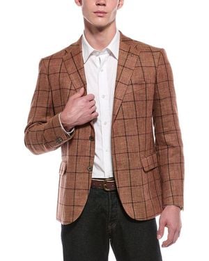 Corneliani Cc Collection Virgin Wool & Linen-Blend Jacket - Brown