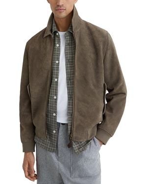 Reiss Sainsie Suede Jacket - Brown