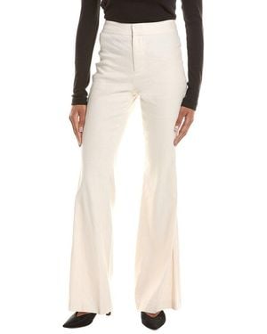 Alice + Olivia Linden Bootcut Linen-Blend Trouser - White