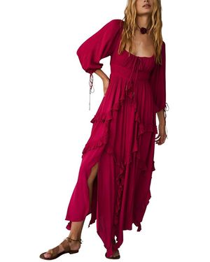 Vincent 3/4-Sleeve Maxi Dress - Red