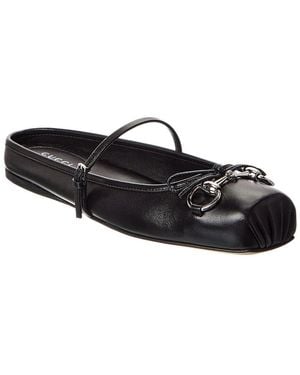 Gucci Horsebit Leather Mule - Black