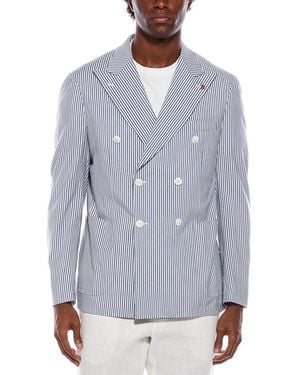 Isaia Silk-Blend Jacket - Blue