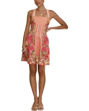 Esea Linen-Blend Mini Dress - Red