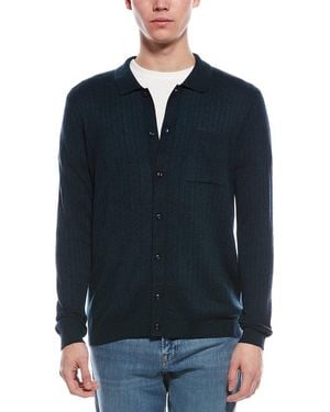 Paisley & Gray Wool-Blend Button Polo Jumper - Blue