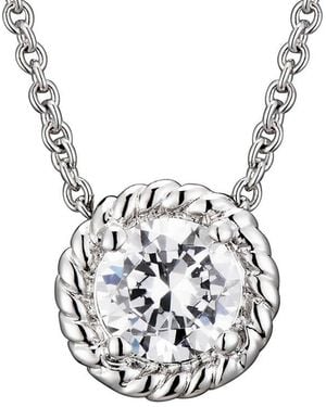 Genevive Jewelry Silver Pendant Necklace - White