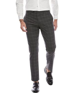 Brooks Brothers Classic Flat Front Wool-blend Trouser - Gray