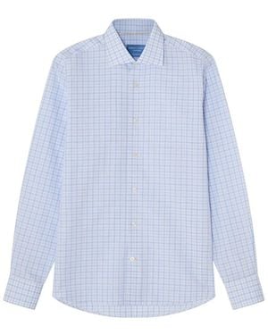 Robert Talbott Reynolds Check Linen-Blend Shirt - Blue
