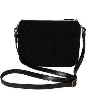 Saint Laurent Black Suede All-over Monogram Bag (authentic Pre-loved)