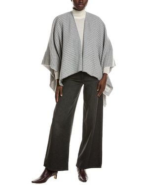Rag & Bone Joni Waffle Wool Poncho - Grey