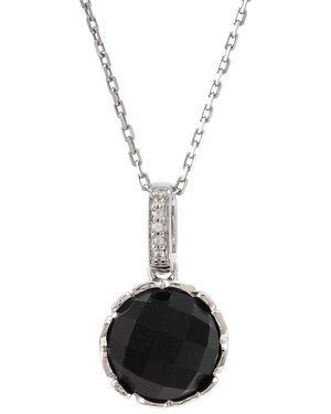 Gemstones 0.20 Ct. Tw. Onyx Pendant - White