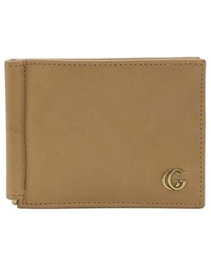 Gucci Beige Leather Double G Bifold Wallet (authentic Pre-loved) - Natural