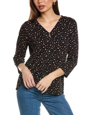 Jones New York V-Neck Noodle Top - Black