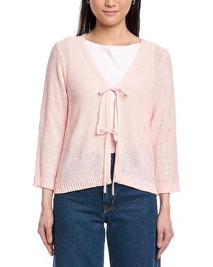 Jones New York Tie-Front Cardigan - Red