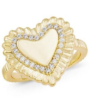Savvy Cie 14K Plated Cz Statement Ring - Metallic