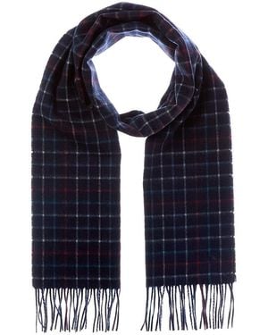 Brooks Brothers Atlantic Tattersall Wool & Cashmere-blend Scarf - Blue