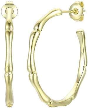 Rachel Glauber 14k Plated Hoops - Metallic