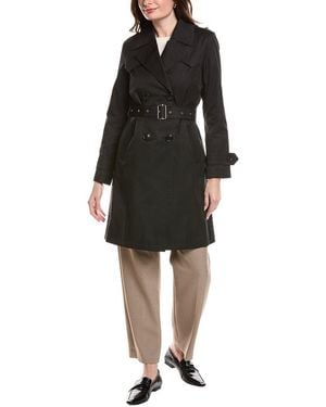 Via Spiga Double-Breasted Trench Coat - Black