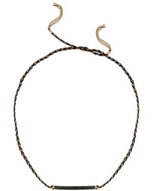Amorium 18K Over Cz Braided Choker Necklace - Metallic